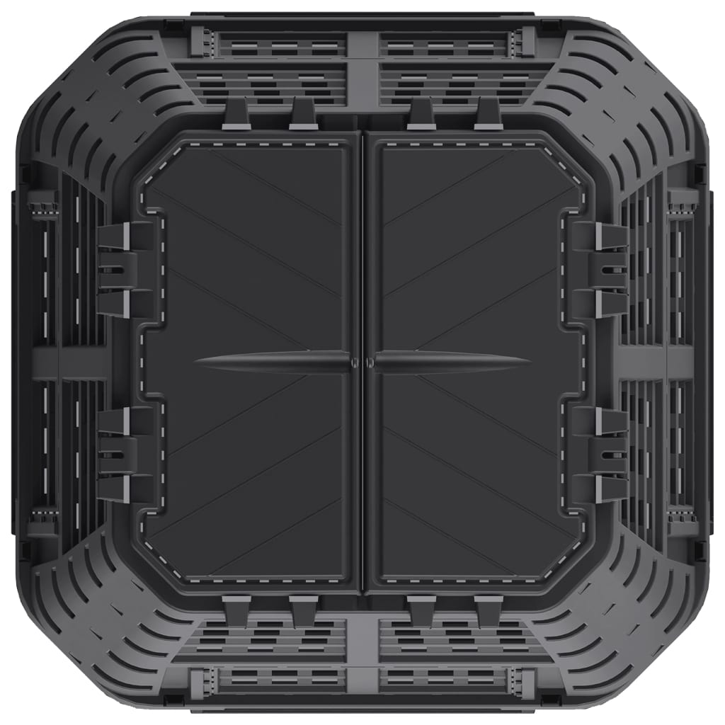 vidaXL Градински компостер, черен, 93,3x93,3x80 см, 480 л