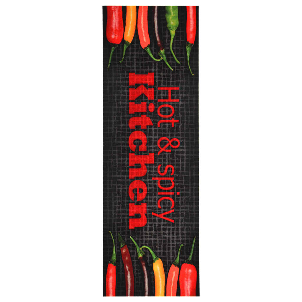 vidaXL Кухненско килимче, перимо, надпис Hot&Spicy, 45x150 см