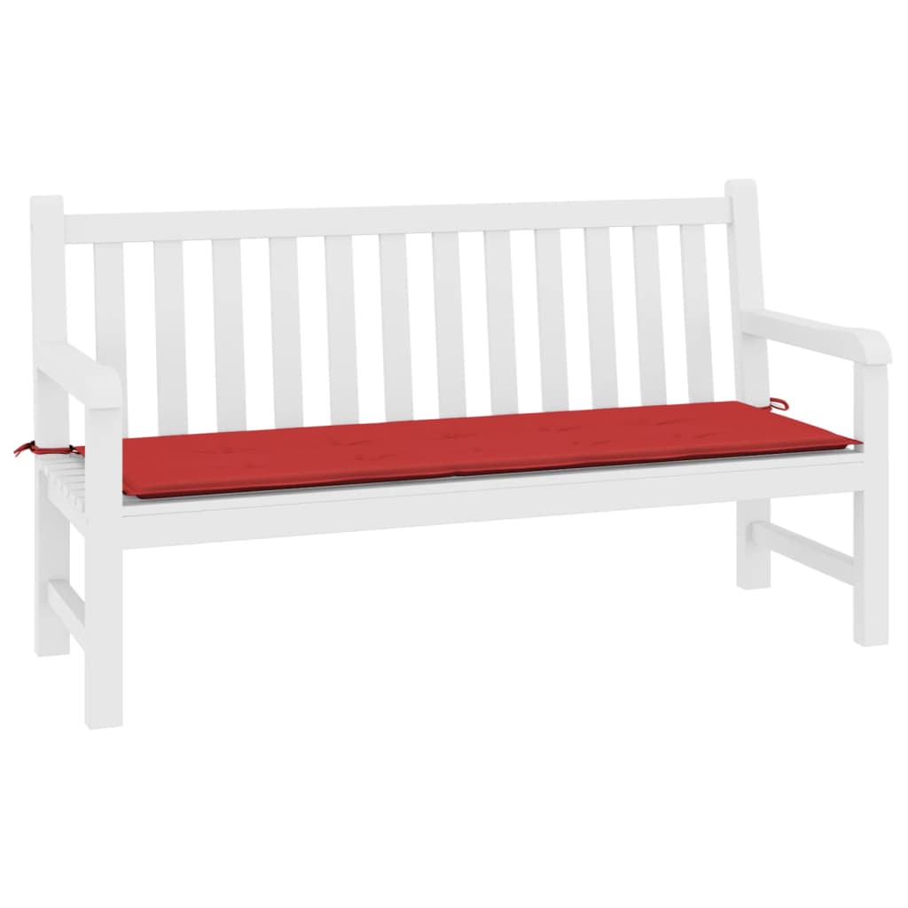 vidaXL Възглавница за градинска пейка червена 200x50x3 см оксфорд плат