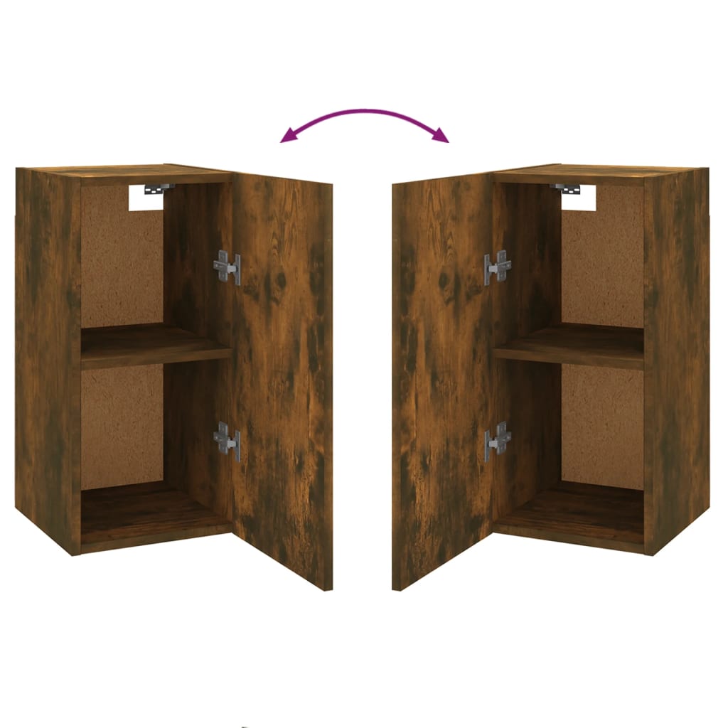 vidaXL ТB шкафове, 2 бр, опушен дъб, 30,5x30x60 см, инженерно дърво