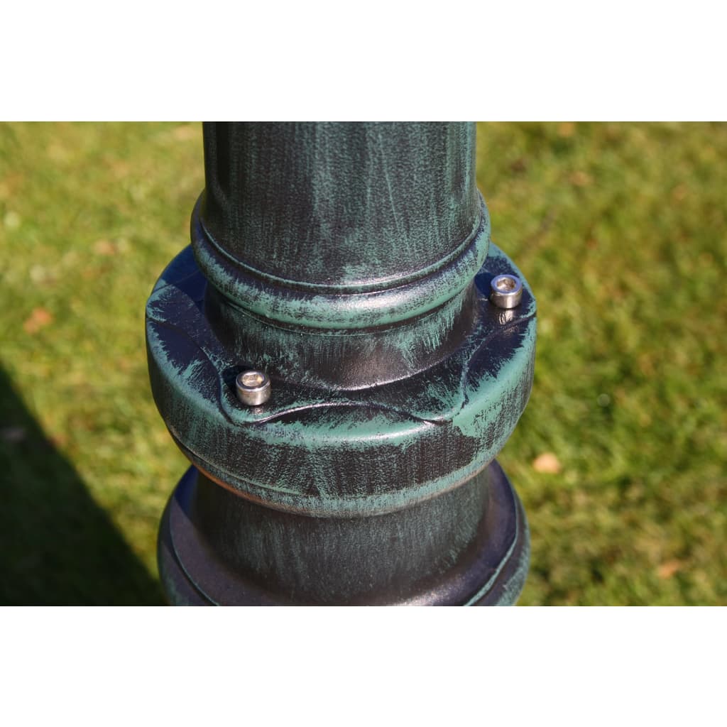vidaXL Градински фенер, 2 рогатки, 230 см, тъмнозелено/черно, алуминий