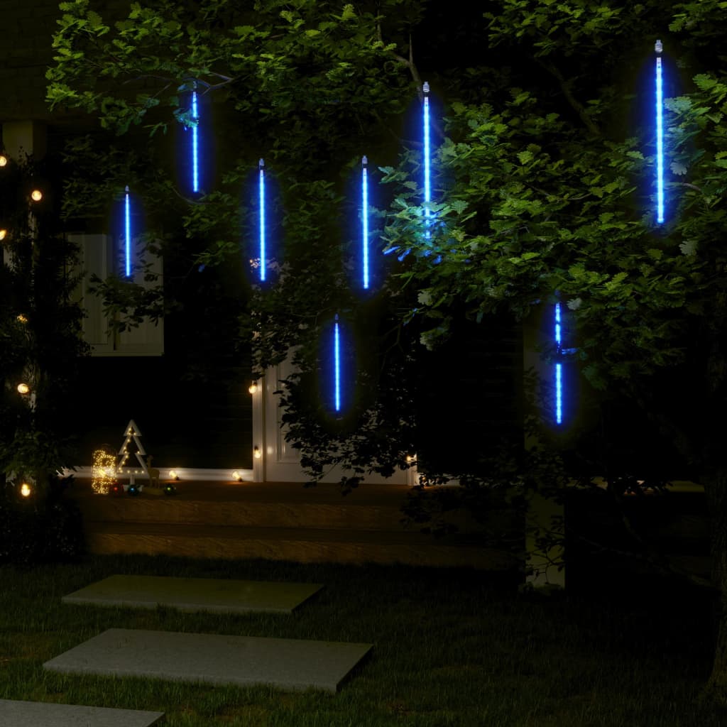vidaXL Светещи метеори 8 бр 30 см сини 192 LED закрито/открито