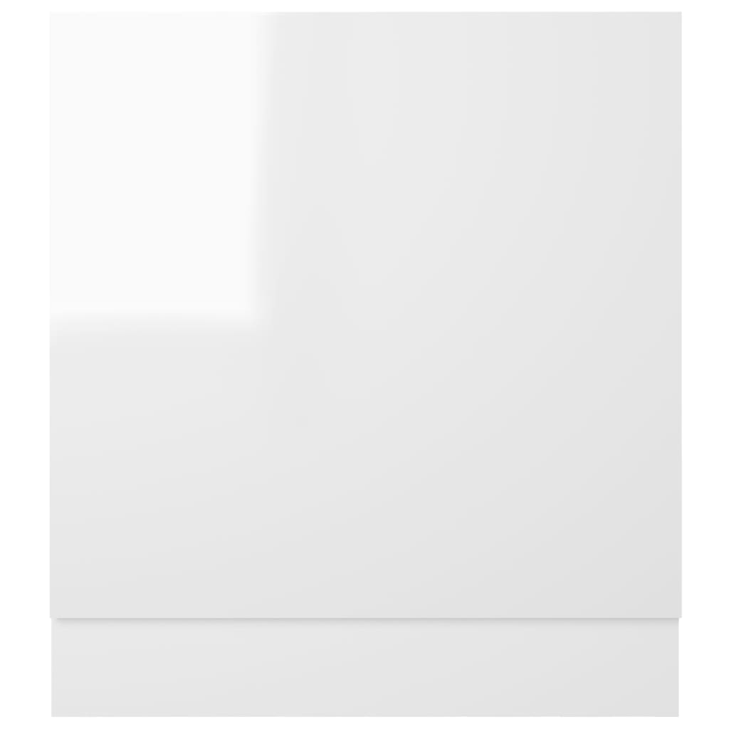 vidaXL Панел за съдомиялна машина, бял гланц, 59,5x3x67 см, ПДЧ