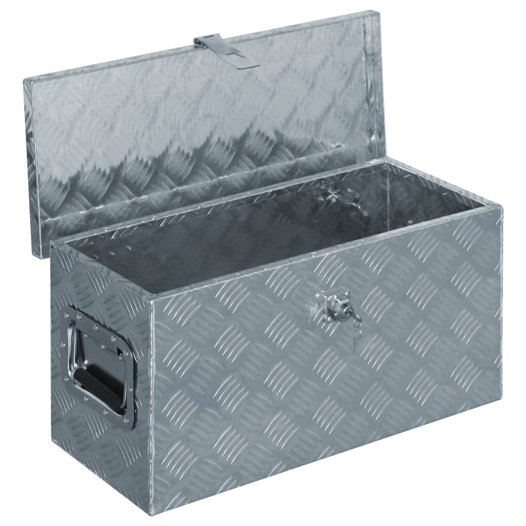 vidaXL Алуминиева кутия, 61,5x26,5x30 см, сребриста