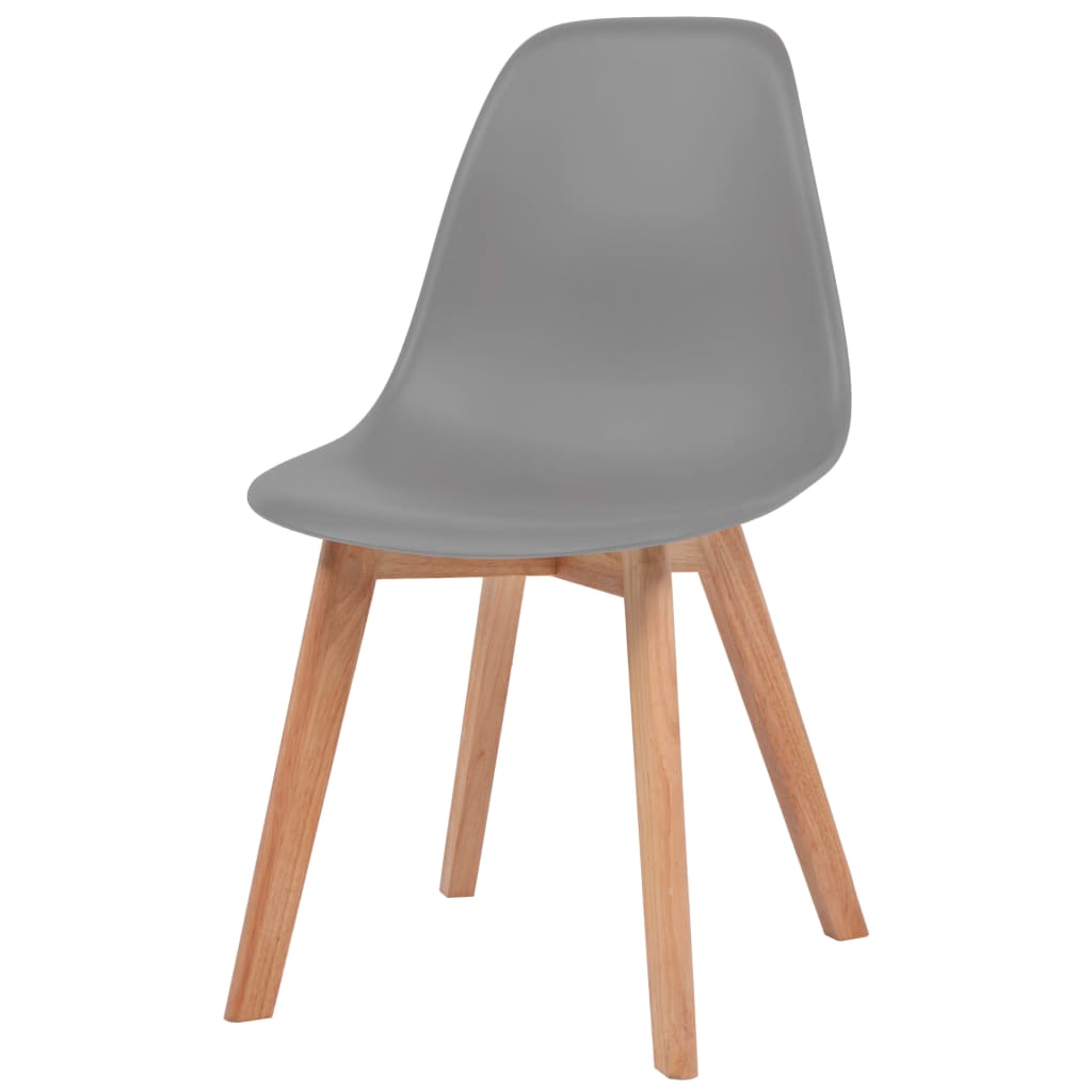 vidaXL Трапезни столове, 2 бр, сиви, пластмаса