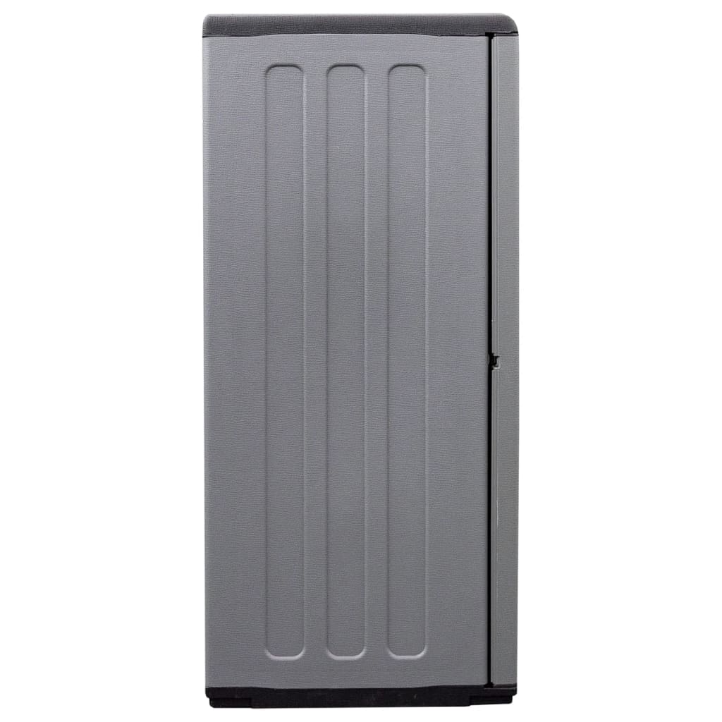 vidaXL Градински шкаф за съхранение, сиво и черно, 102x37x84 см, PP