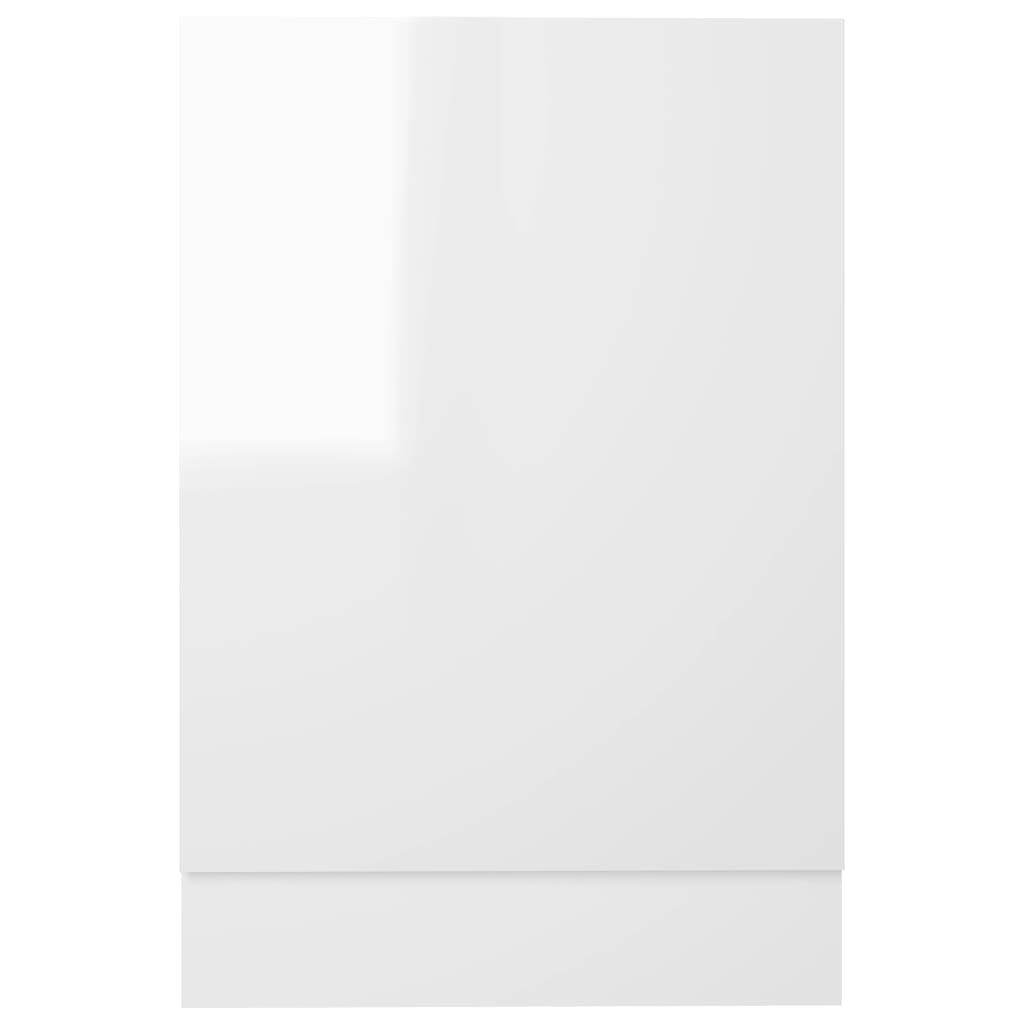vidaXL Панел за съдомиялна машина, бял гланц, 45x3x67 см, ПДЧ