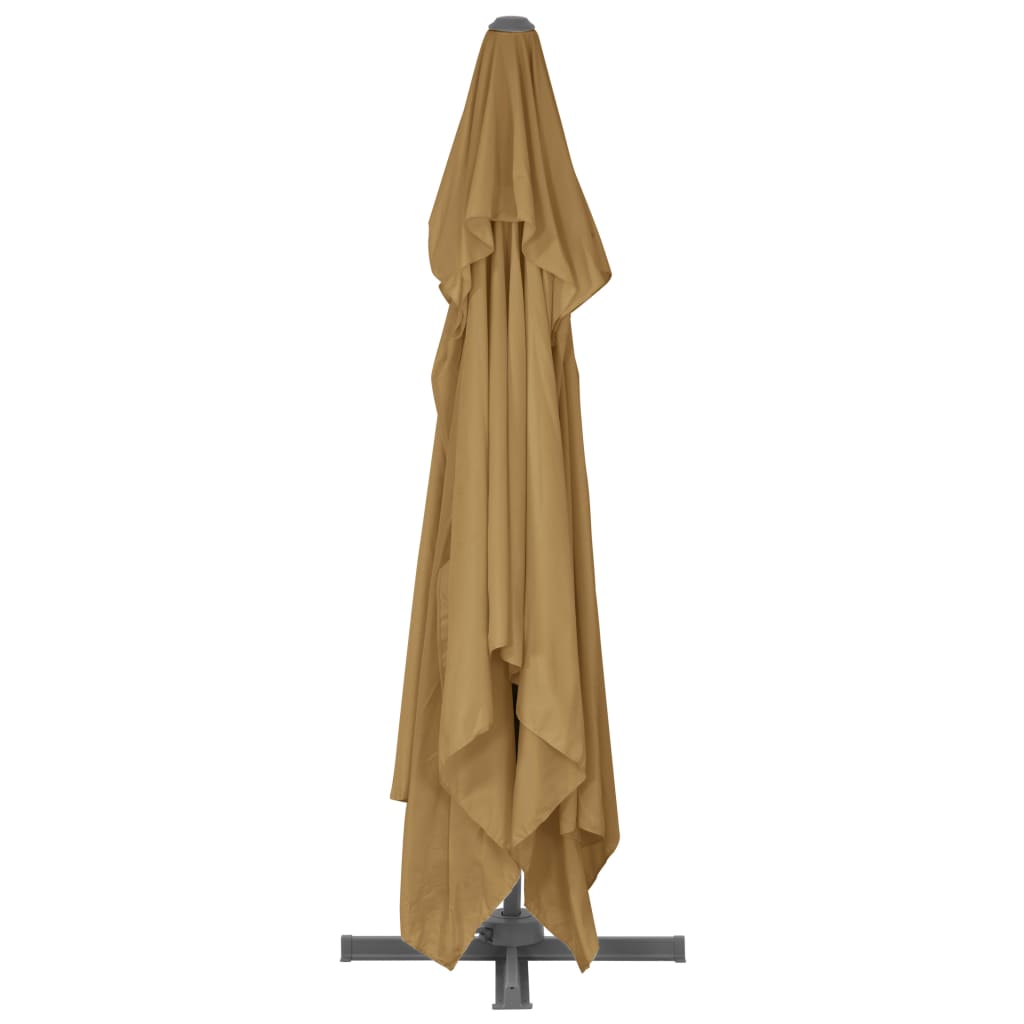 vidaXL Градински чадър чупещо рамо с алуминиев прът 400x300 см таупе