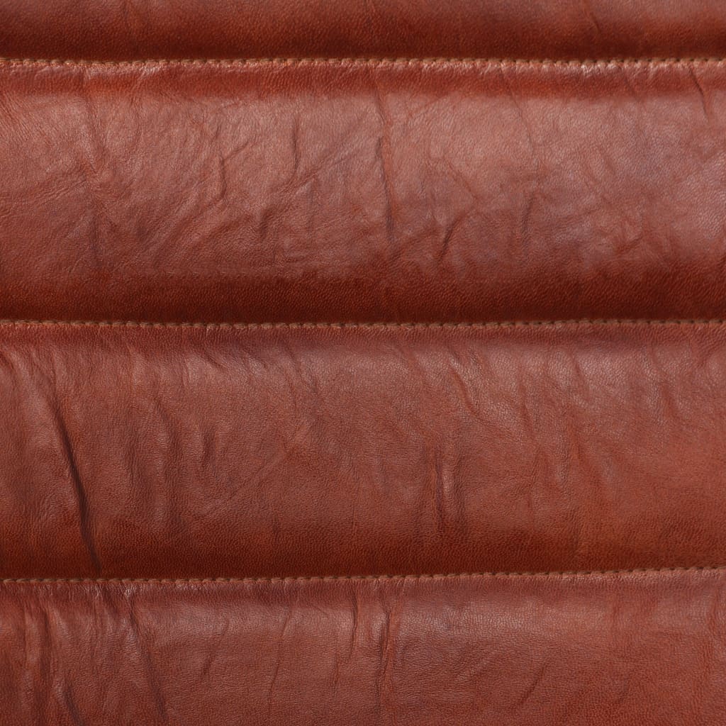 vidaXL Трапезни столове, 4 бр, кафяви, естествена кожа
