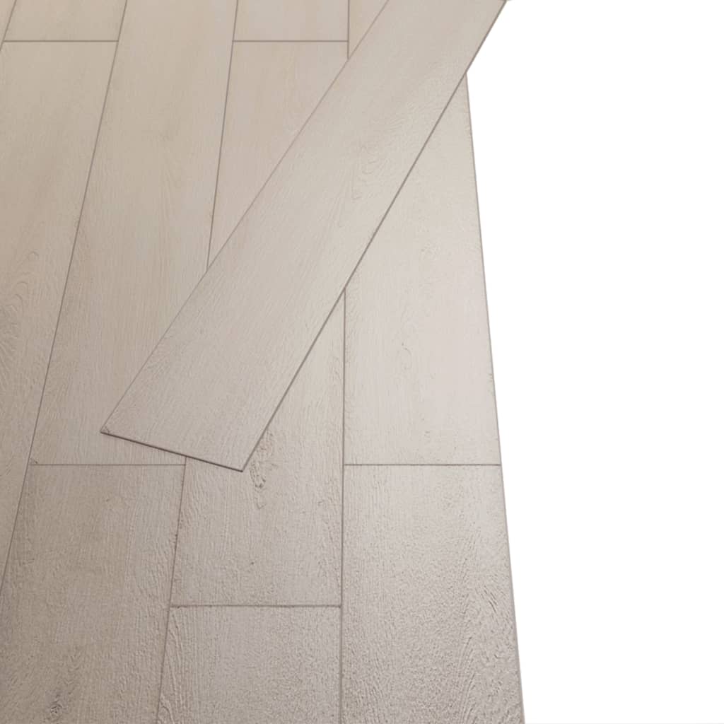 vidaXL Самозалепващи подови дъски от PVC 5,21 м² 2 мм цвят бял дъб