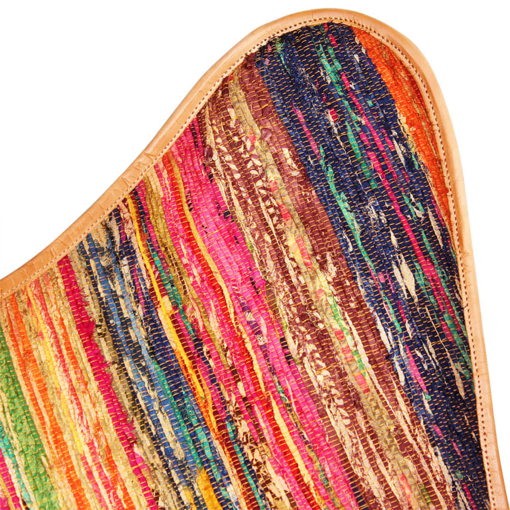 vidaXL Столове тип пеперуда, 2 бр, многоцветен, Chindi текстил
