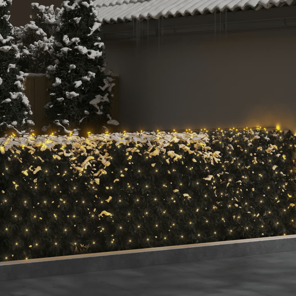 vidaXL Коледна светеща мрежа топло бяла 3x3 м 306 LED закрито/открито