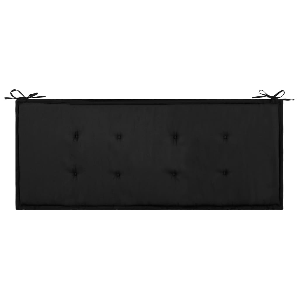 vidaXL Възглавница за градинска пейка, черно и сиво, 120x50х3 см