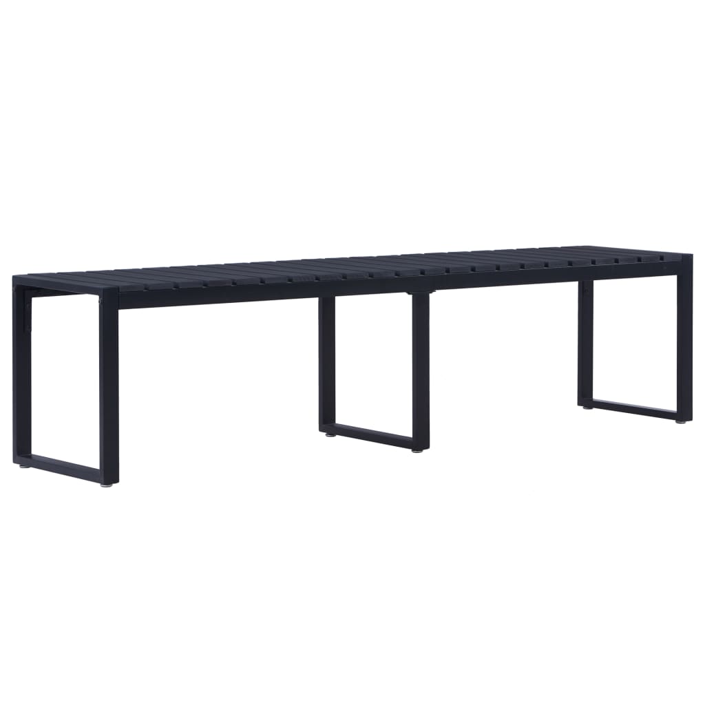 vidaXL Градинска пейка, 180 см, PS дъска, черна