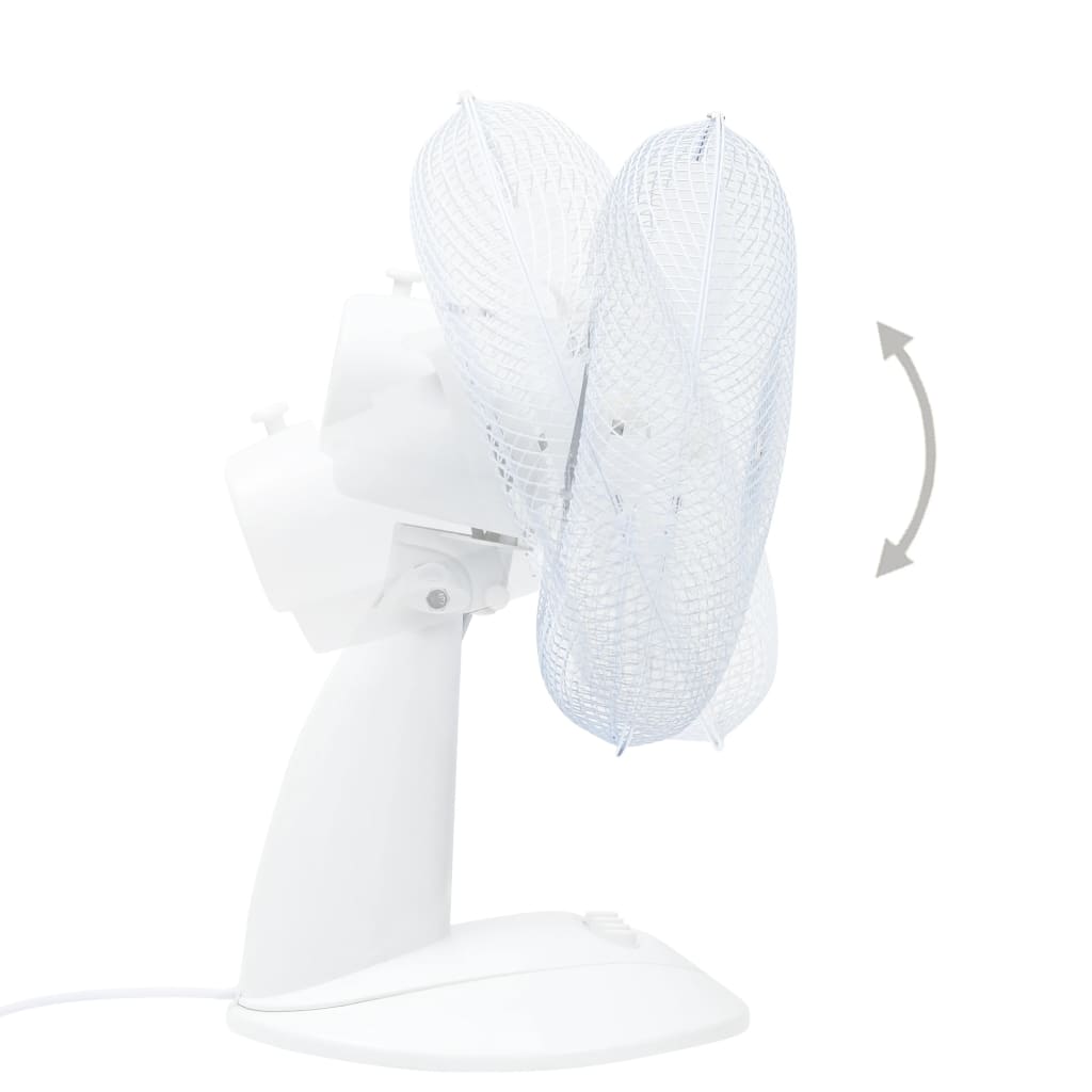 vidaXL Настолен вентилатор, 3 скорости, 30 см, 40 W, бял