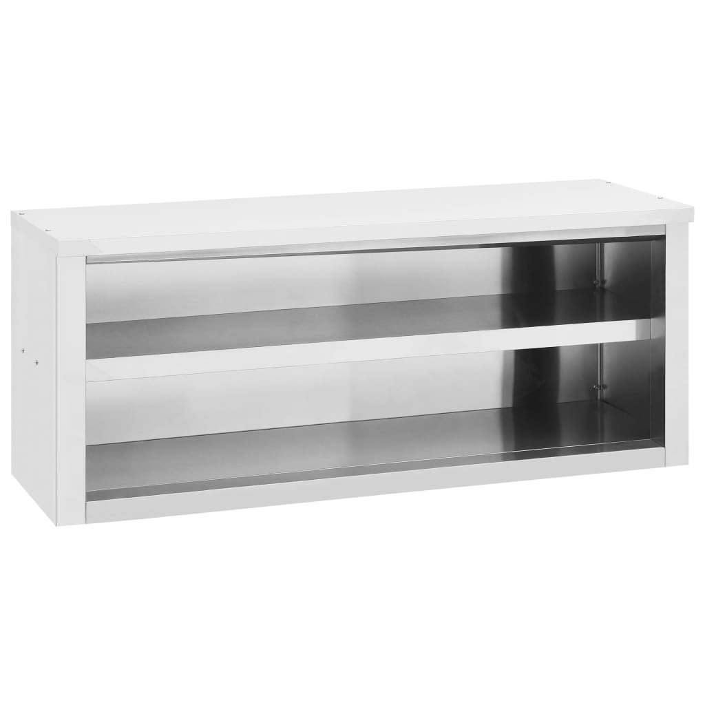 vidaXL Кухненски стенен шкаф, 120x40x50 см, неръждаема стомана