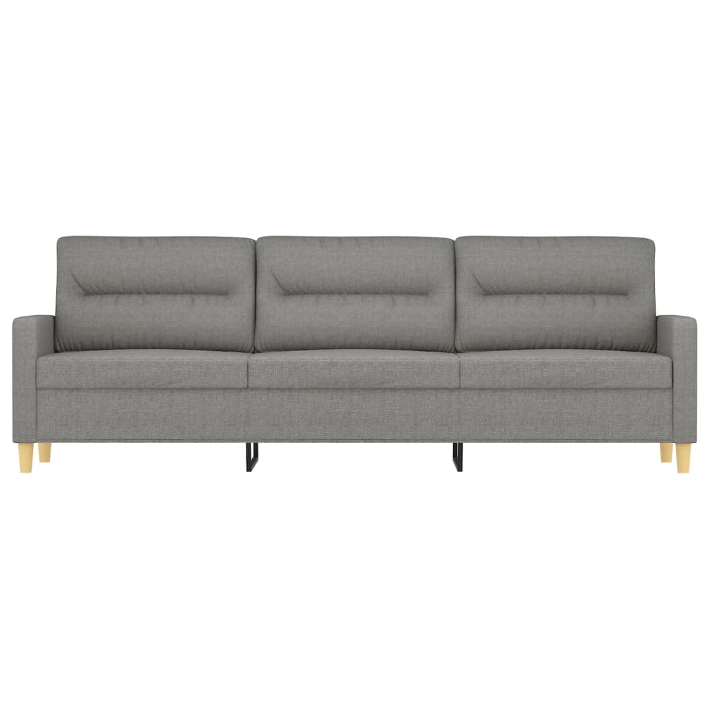 vidaXL 3-местен диван, Тъмносив, 210 см, плат
