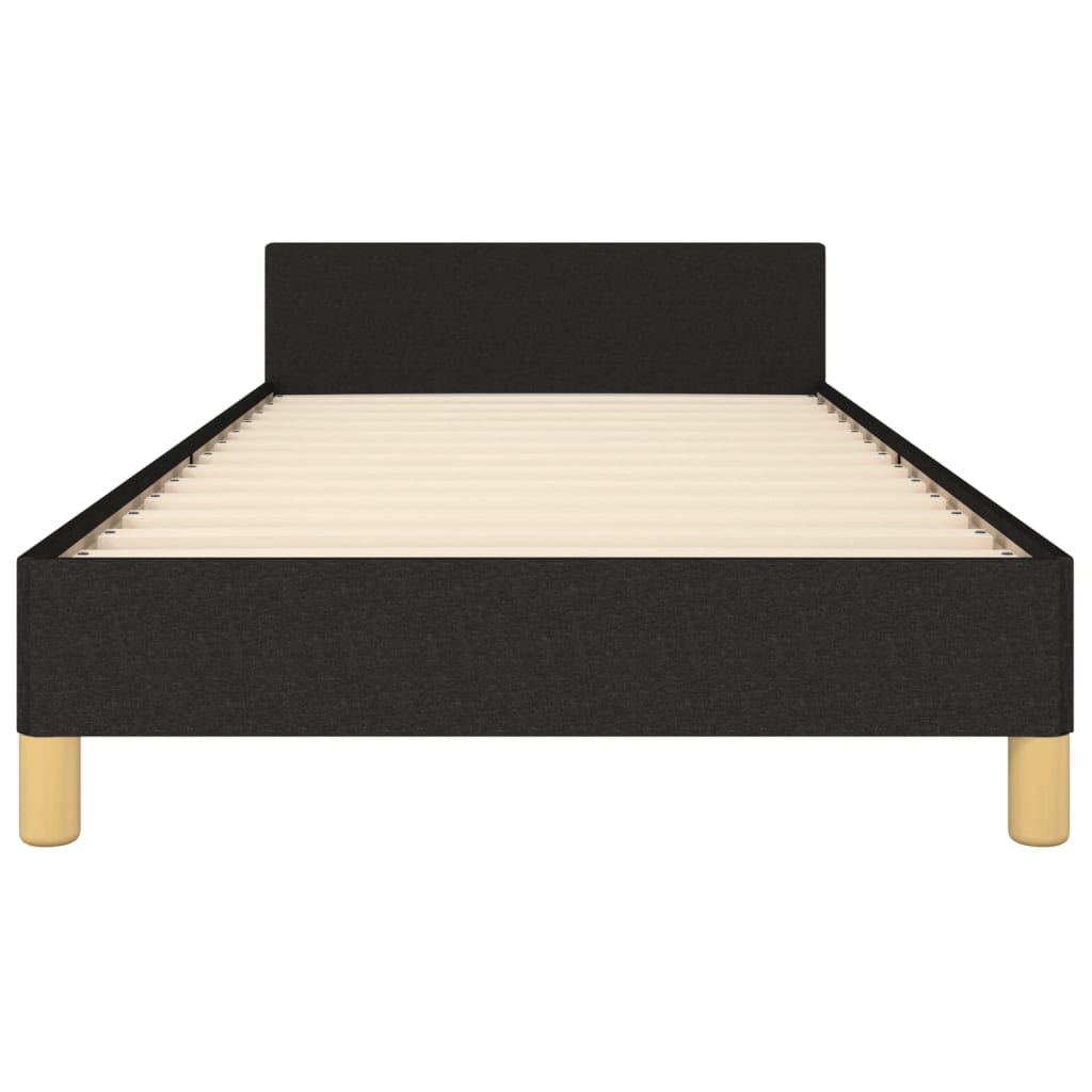 vidaXL Рамка за легло с табла, черна,90x190 см плат