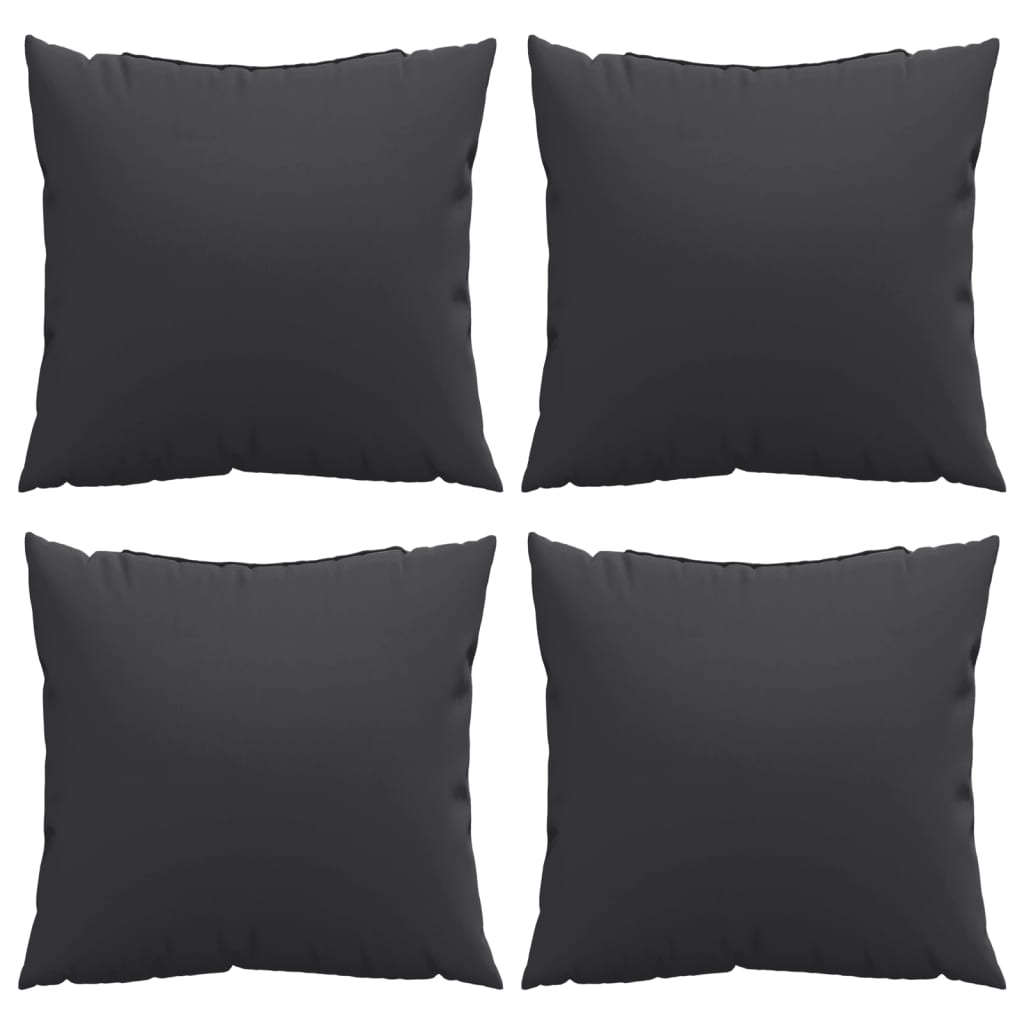 vidaXL Декоративни възглавници, 4 бр, черни, 40x40 см, плат