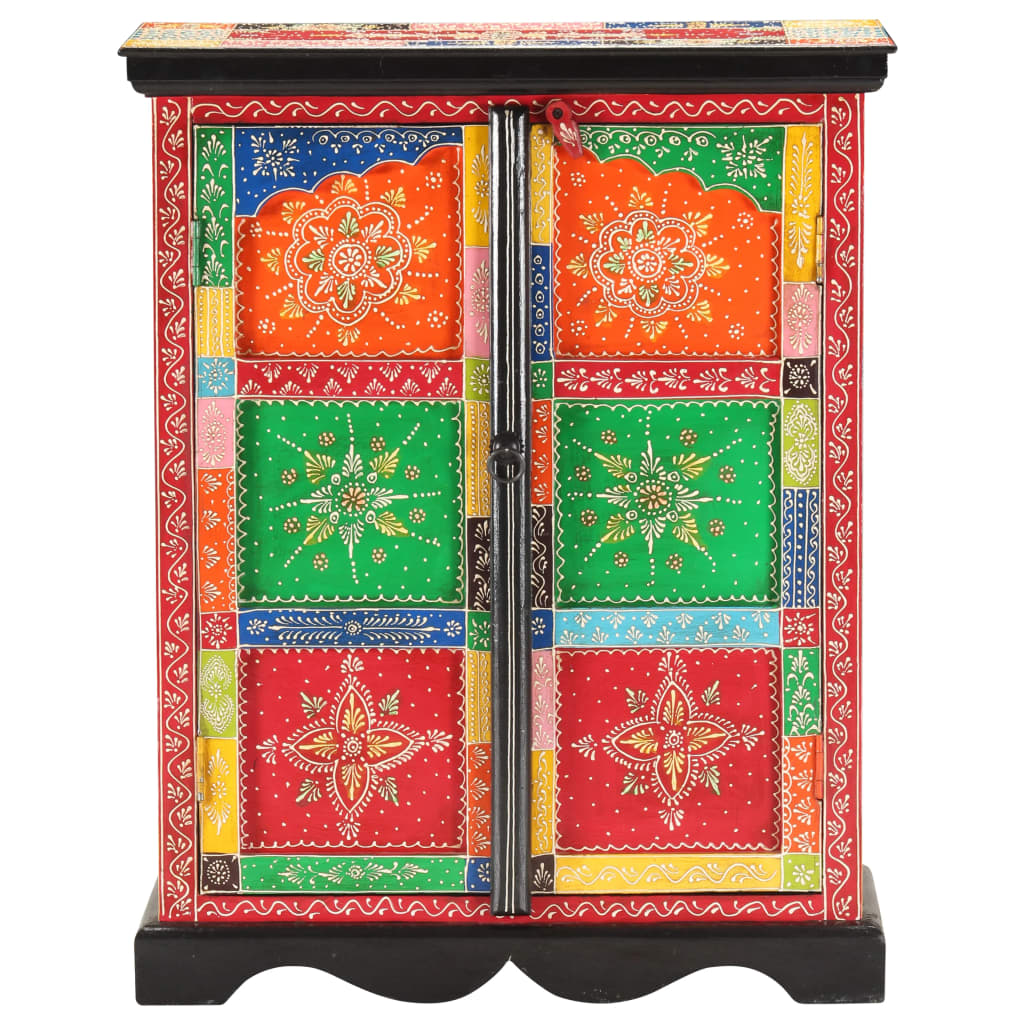 vidaXL Ръчно декориран шкаф, 60x30x75 см, мангово дърво масив