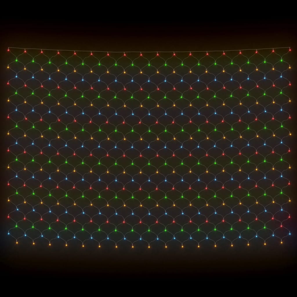 vidaXL Коледна светеща мрежа цветна 4x4 м 544 LED за закрито/открито