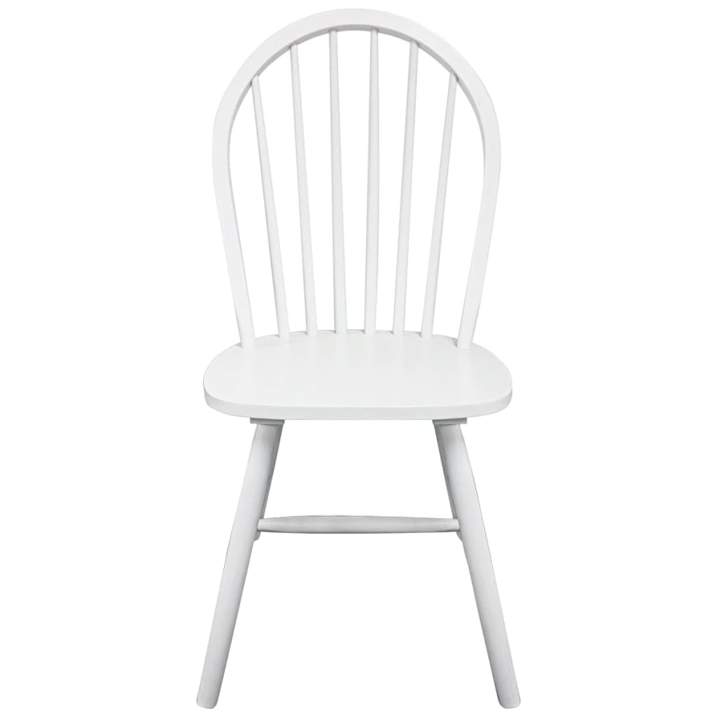 vidaXL Трапезни столове, 2 бр, бели, масивна каучукова дървесина