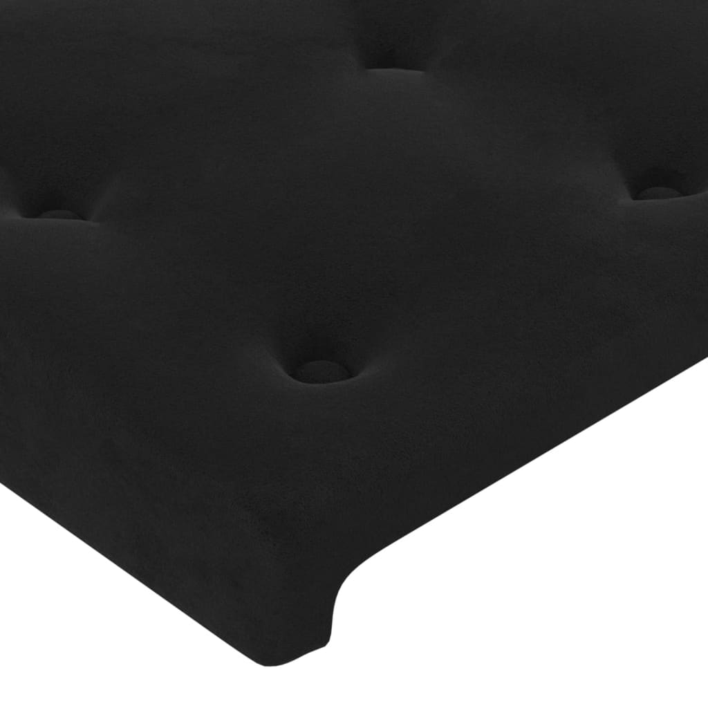 vidaXL Горна табла за легло с уши, черна, 163x23x118/128 см, кадифе
