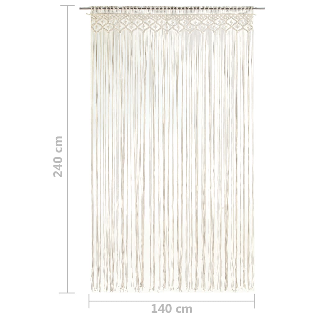vidaXL Завеса макраме, 140x240 см, памук