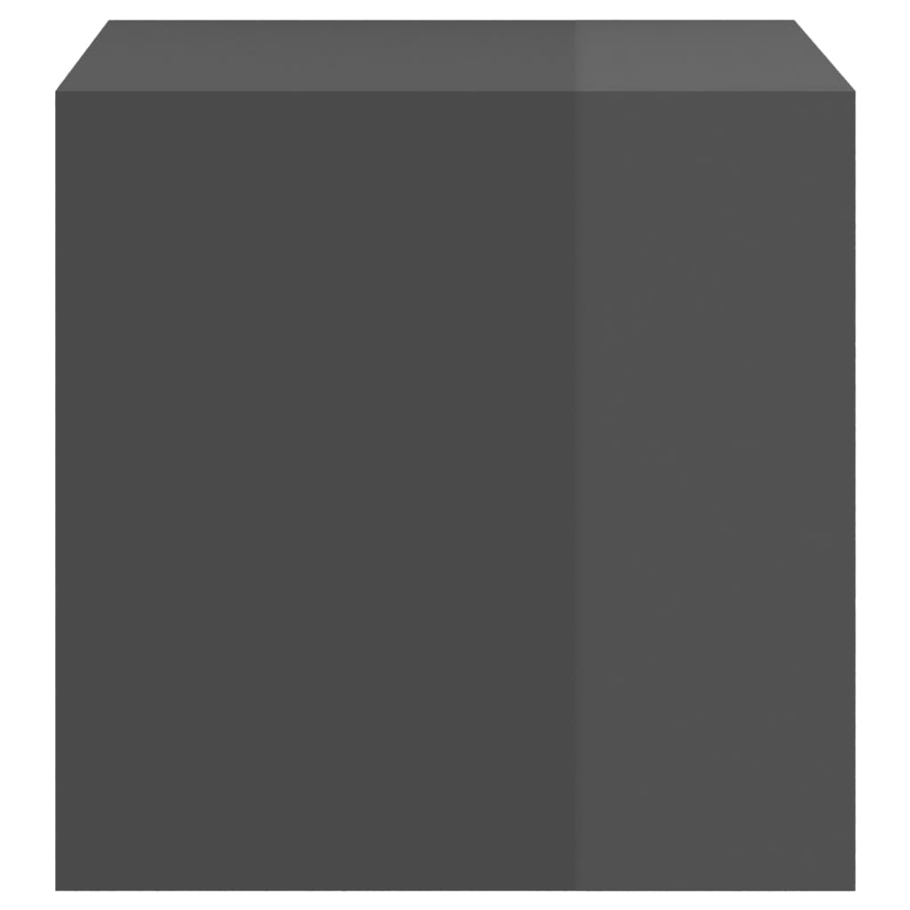 vidaXL Стенен шкаф, сив гланц, 37x37x37 см, ПДЧ