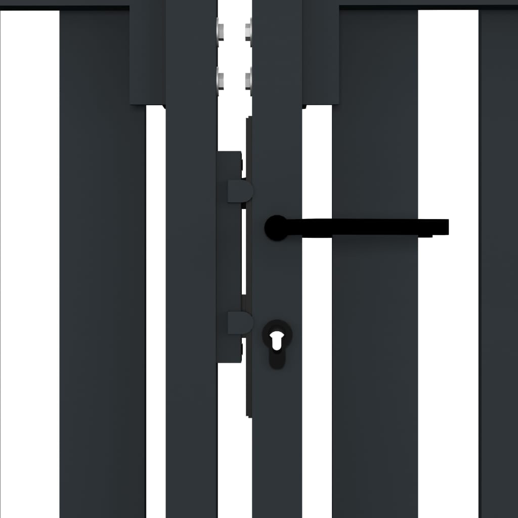 vidaXL Стоманена порта с двойна врата, 306x150 см, антрацит