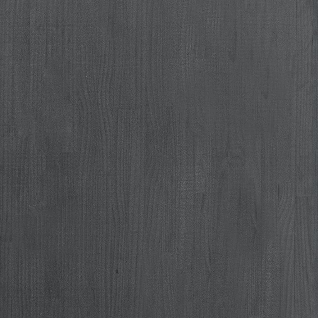 vidaXL Висок шкаф, сив, 80x30x210 см, борово дърво масив