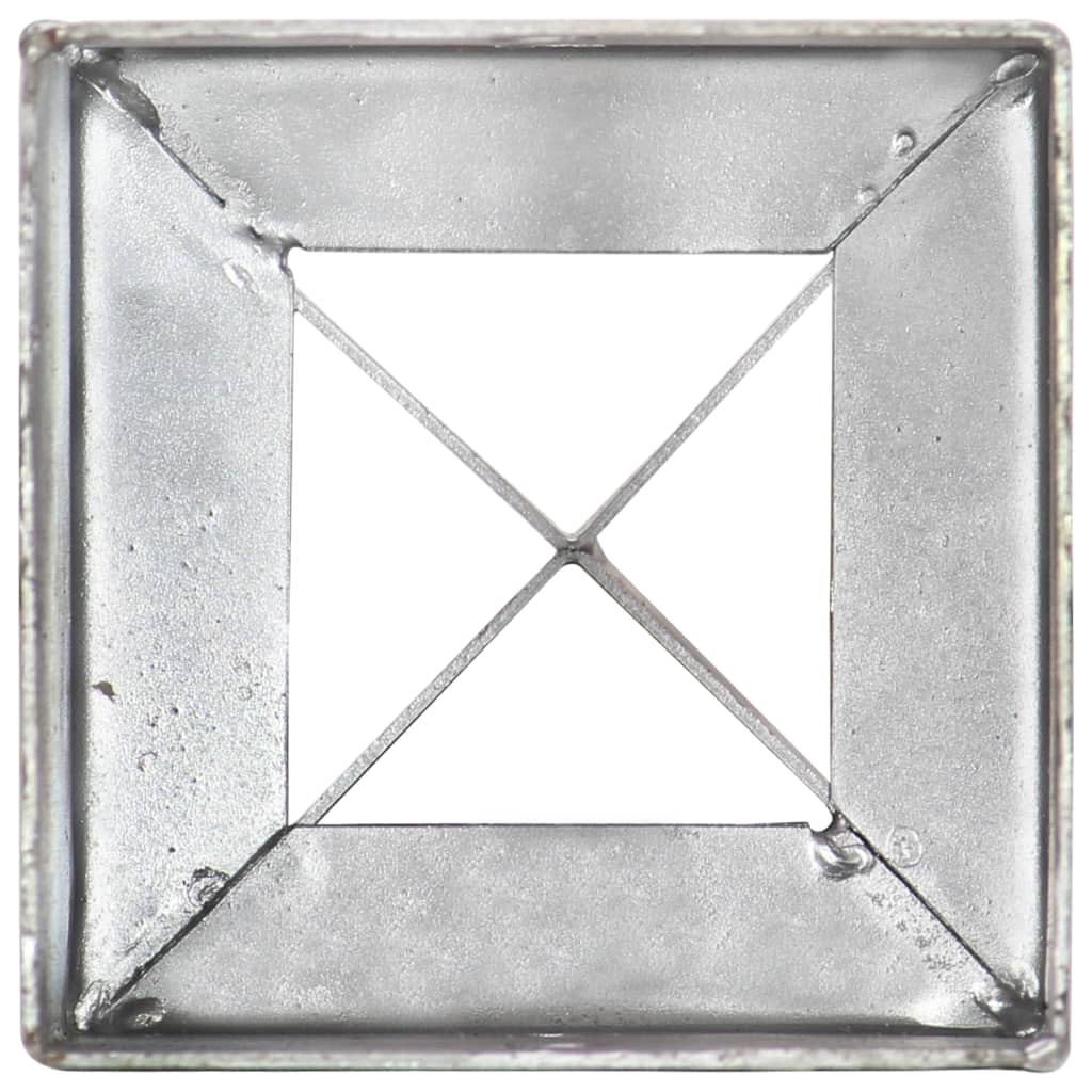 vidaXL Заземителни колове 2 бр сребро 10x10x76 см поцинкована стомана