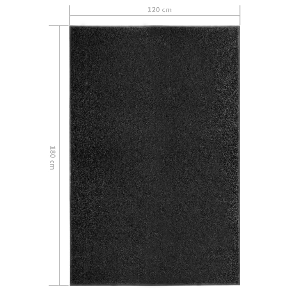 vidaXL Перима изтривалка, черна, 120x180 см
