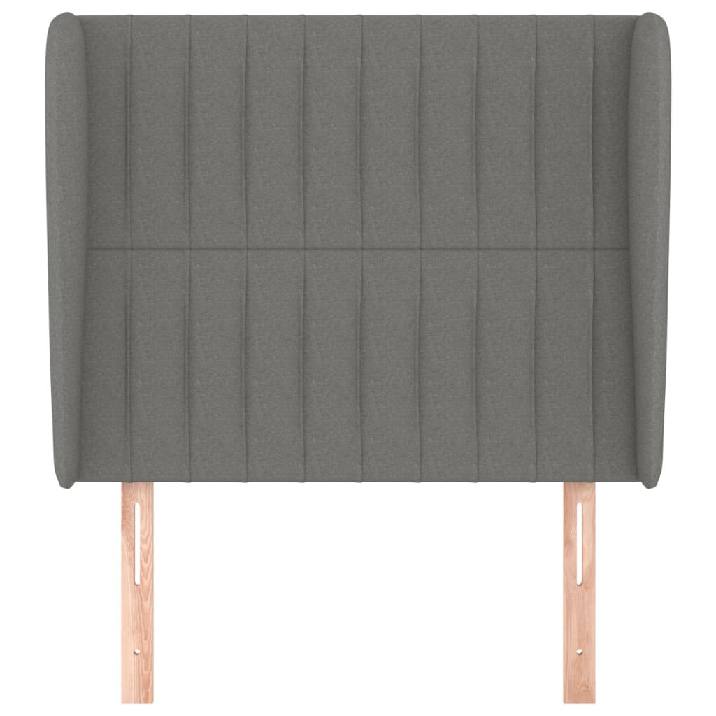 vidaXL Горна табла за легло с уши, тъмносива, 83x23x118/128 см, плат