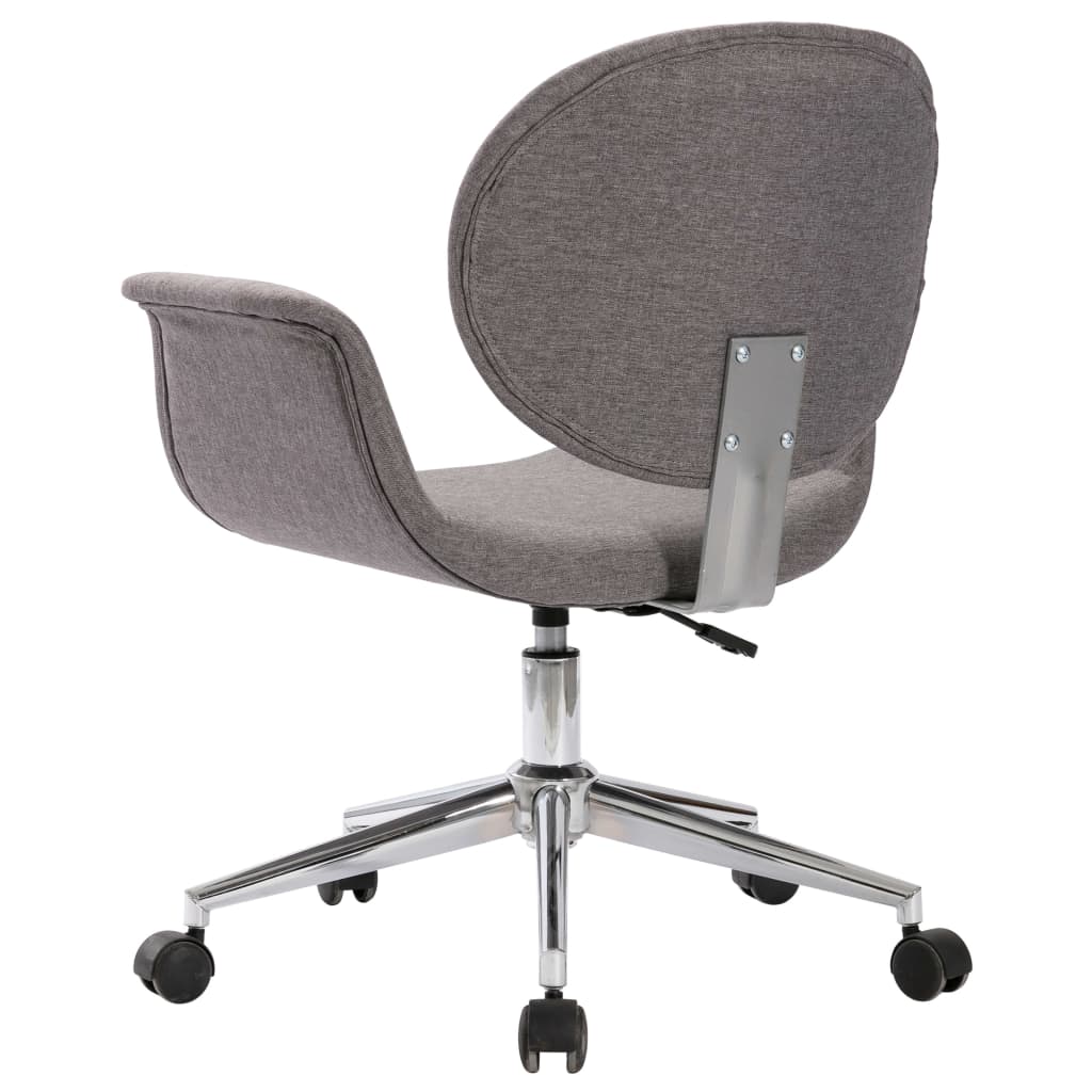 vidaXL Въртящ се офис стол, сив, текстил