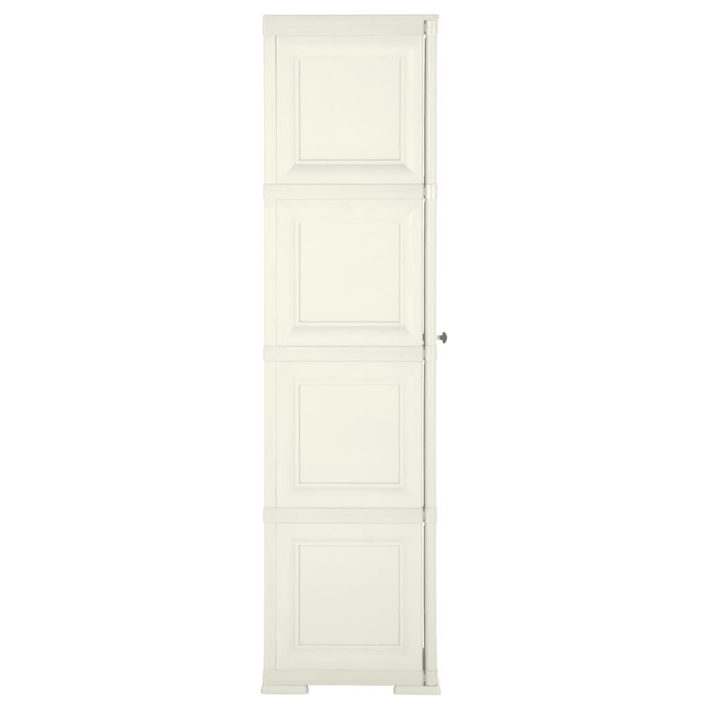 vidaXL Пластмасов шкаф, 40x43x164 см, дървен дизайн, ванилов лед