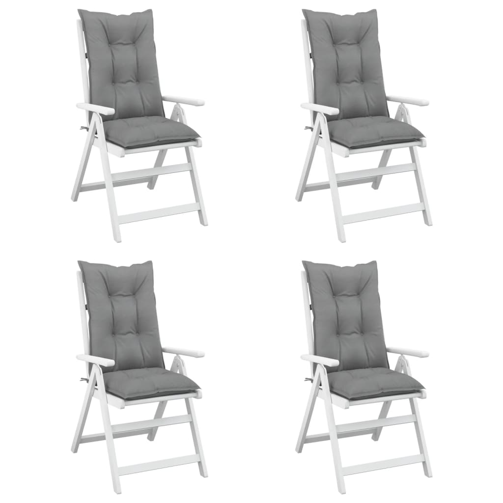 vidaXL Възглавници за градински столове 4 бр сиви 120x50x7 см плат