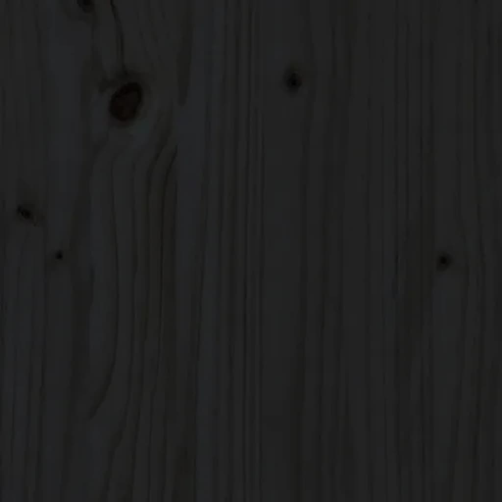 vidaXL Рамка за легло, черно, борово дърво масив, 90x200 см