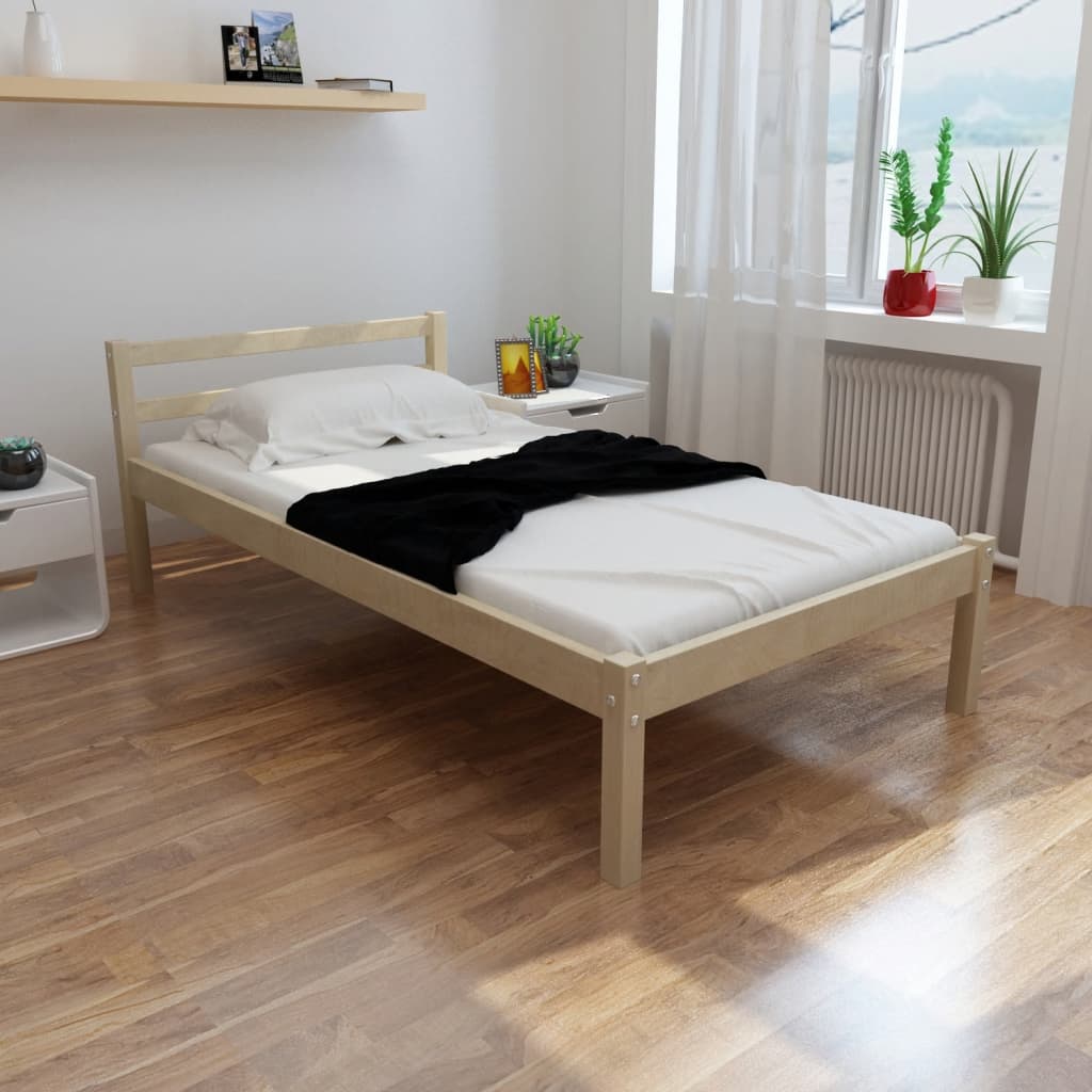 vidaXL Рамка за легло, борова дървесина масив, 90x200 cм