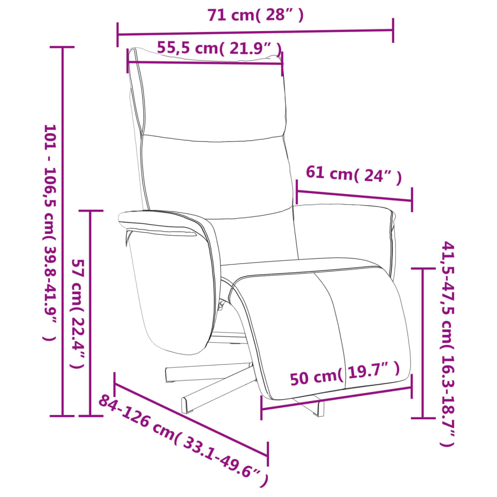 vidaXL Наклоняем стол с поставка за крака, сив, изкуствена кожа