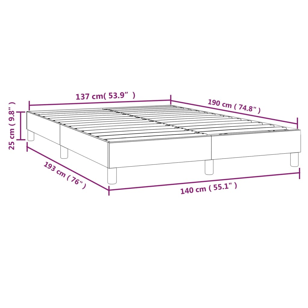 vidaXL Боксспринг рамка за легло розова 140x190 см кадифе