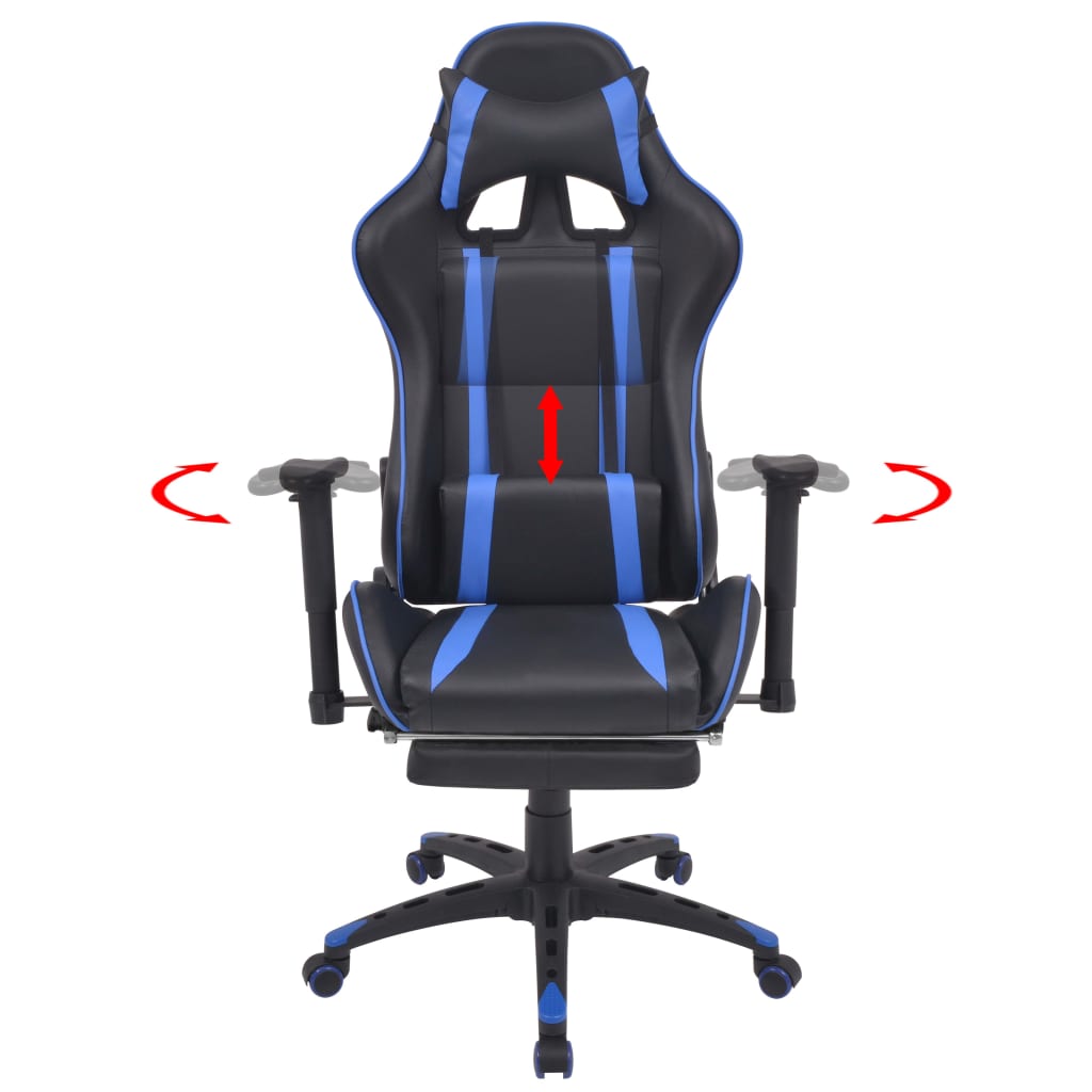 vidaXL Наклоняем офис рейсинг стол с подложка за крака, синьо