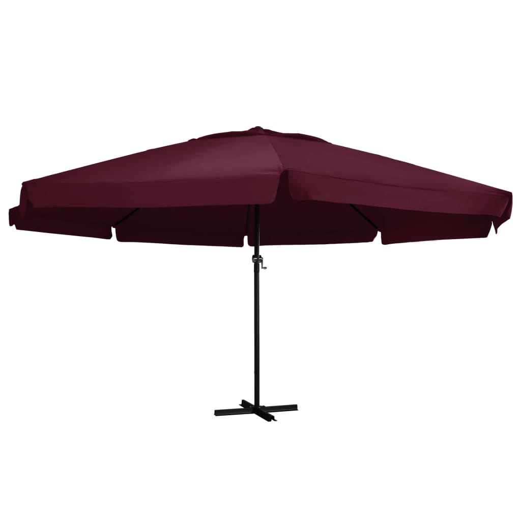 vidaXL Градински чадър с алуминиев прът, 600 см, бордо червен