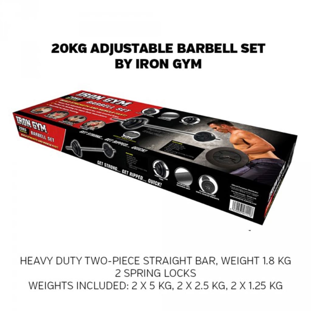 Iron Gym Регулируем комплект щанги, 20 кг, IRG034