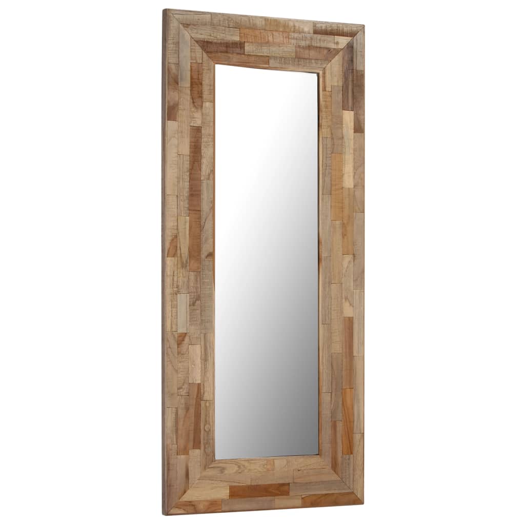 vidaXL Огледало, регенерирана тикова дървесина, 50x110 см