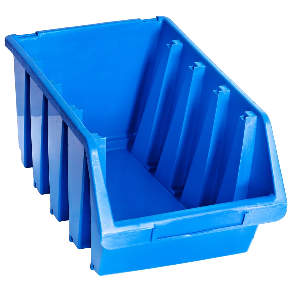 vidaXL Стифиращи контейнери за съхранение 14 бр сини пластмаса