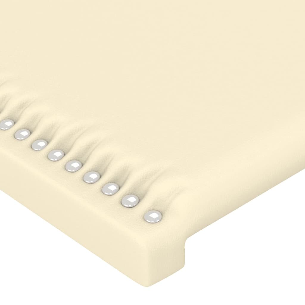 vidaXL Рамка за легло с табла, кремава, 90x190 см, изкуствена кожа