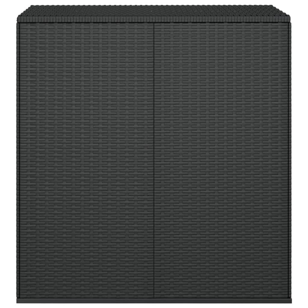 vidaXL Кутия за градински възглавници PE ратан 100x49x103,5 см черна
