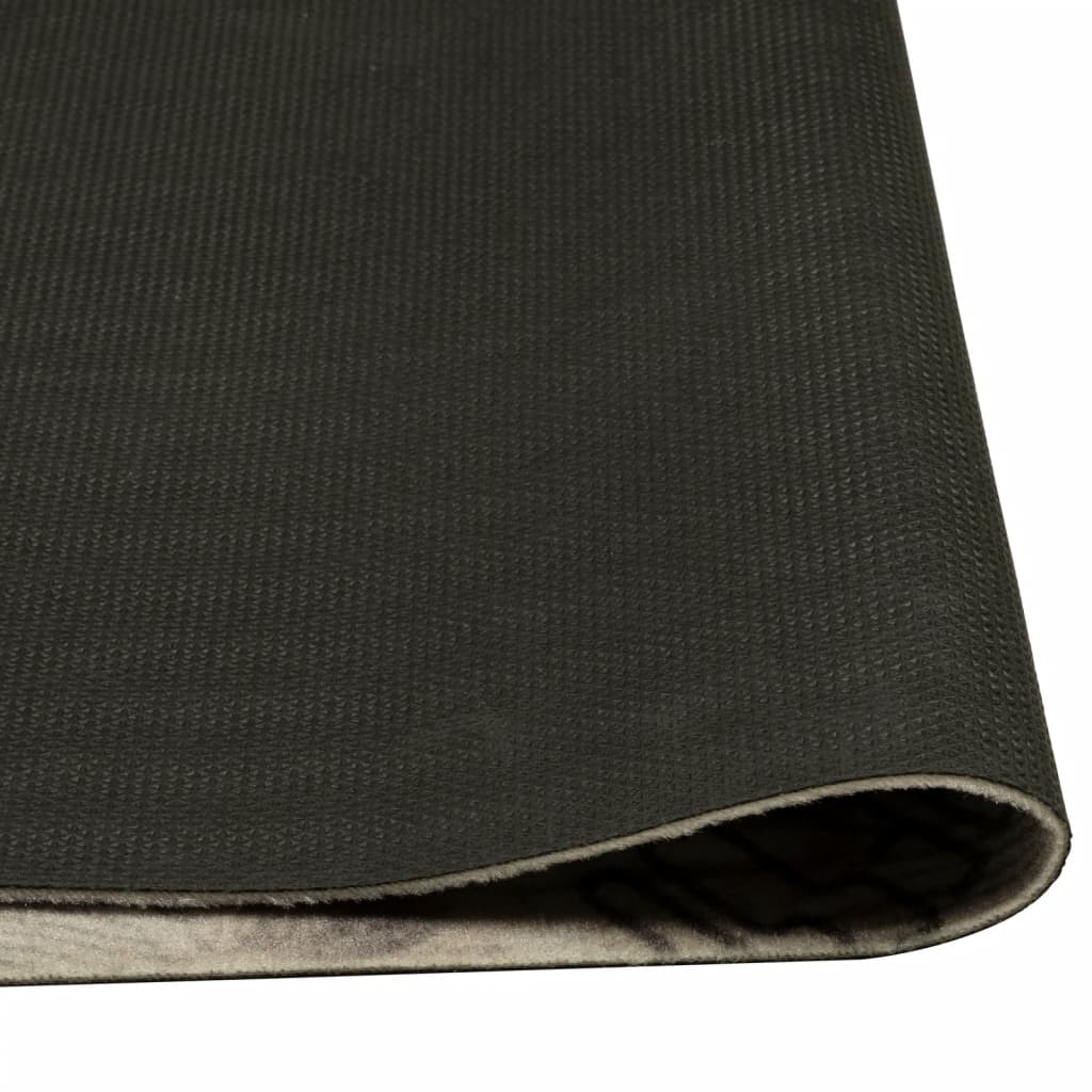 vidaXL Кухненско килимче, миещо, Coffee, сиво, 45x150 см, кадифе