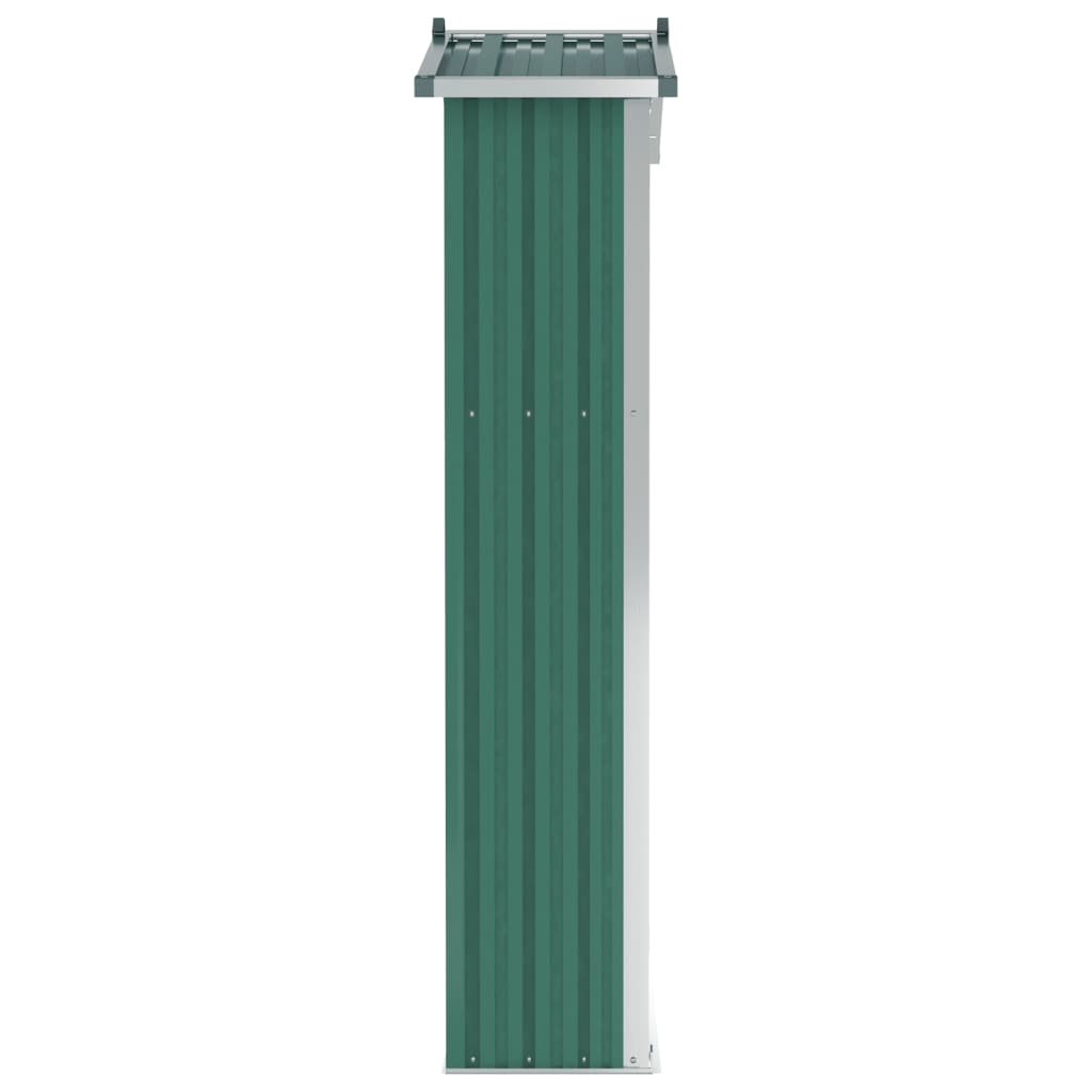 vidaXL Градинска барака, зелена, 116x45x175 см, поцинкована стомана
